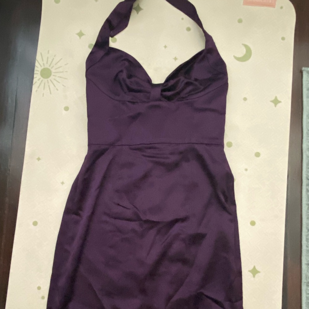 Bebe satin halter dress